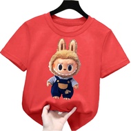 kaos anak perempuan/laki laki gambar labubu monster 1-12tahun lengan pendek k.187