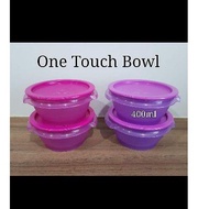 Tupperware One Touch Bowl 400ml (4) 13.0cm(D) x 6.4cm(H)Retail Price S$29.70Now S$21.00