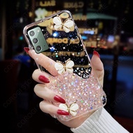For Samsung Galaxy Note 20 / Note 20 Ultra 5G Case, Fashion 3D Diamond Butterfly Slim Shiny Glitter Starry Space Girls Phone Casing Clear Soft TPU Silicone Bumper Shockproof Cell Phone Cases Protective Cover Women Lady