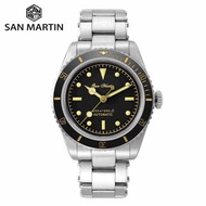 歡迎pm查詢 觀塘門市 行貨 SAN MARTIN SN004-G 6200 Retro Water Ghost Automatic Black Dial 38mm Diver Watch 機械錶