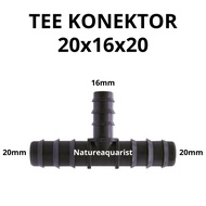 Tee Connector 20x16x20mm T Connector 3-prong Connection Uniring Hose