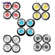 Simhoa 4x RC Car Alloy Wheel Rim & Tyre Set Replacement for K969 K989 P929 1:28 Scale