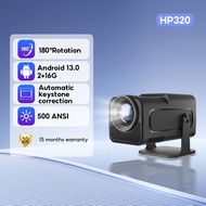 Computer/IOS/Android Projector HP320 2+16G HDMI 1080P 180°+360° rotation Portable Smart Projector Fo