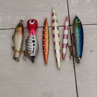 Paket borongan 6 pcs metal jig popper dan stick bait lure pencil HARGA MURAH