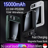 【SG Ready Stock】20000mAh Magnetic Power Bank Super Fast Charging Powerbank PD20W 22.5W Portable Wireless Mini Powerbank