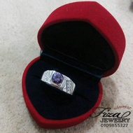 cincin lelaki permata ungu silver 925, cincin lelaki perak 925 batu ungu, silver 925 men ring in pur
