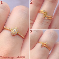 Cincin emas asli kadar 700 70% 16k diamond segi permata selisih 1 gram