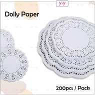 200pcs Dolly Paper / Doyleys Paper / Doily Paper / Kertas Dolly / Kertas Minyak