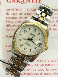 🌈🌈新返貨啦🌈🌈 TUDOR Prince Date 34mm 74033 ✨白色母貝面盤 🐚金屬阿拉伯數字刻度 💛18K包金牙圈 🧡跟出世紙 🔗連原裝金鋼五珠鏈帶 ⚡ETA 2824-2 自動機芯 
