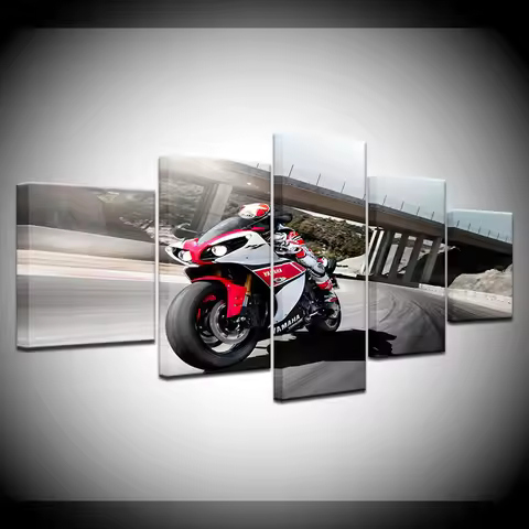 YZF-R1 2012 motorcycle 5 Piece HD Wallpapers Art Canvas Print modern Poster Modular art painting for