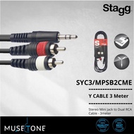 Stagg SYC3/MPSB2CM E Stereo Mini Jack to Dual RCA Cable - 3m Black SYC3/MPSB2CME