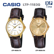 HOT ； Casio นาฬิกาข้อมือผู้หญิง สายหนังแท้ รุ่น LTP-1183Q ของแท้ประกันศูนย์ CMG
