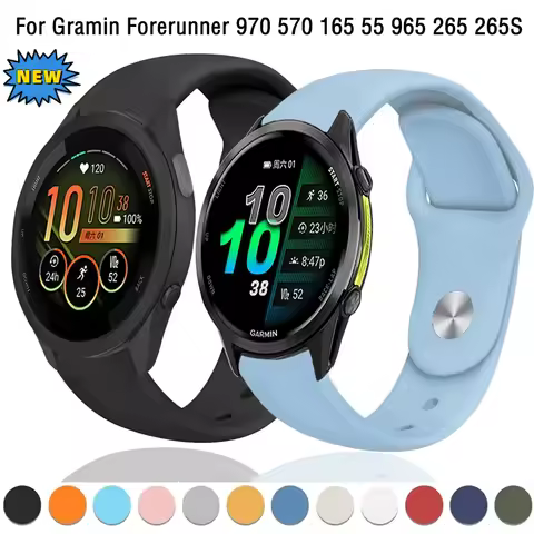 18/20/22mm Soft Silicone Strap for Gramin Forerunner 970 570 165 55 965 265 265S Bracelet Garmin Ven