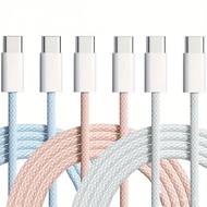 USB C Charger Cable, 3 Pack 5FT 60W PD Braided Type C Fast Charging Cord for 15/15 Plus/15 Pro/15 Pr