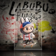 Popmart Labubu Vans Hợp Tác胶潮玩公仔展示收纳盒卡通动漫周边道具模型展示箱