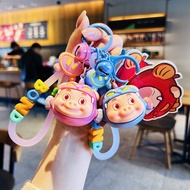 【Ready Stock】 Ggbond Pig Man Fishing Pig Car Keychain Cute Schoolbag Pendant Creative Cartoon k1FD