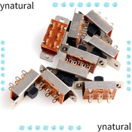 YNATURAL 5pcs Micro Mini Toggle Switch, Panel Mount 6A/125V 3A/250V AC Slide Switches,  6 Pin 3 Posi