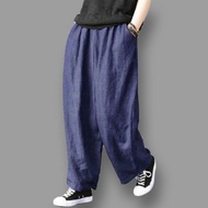 Basic Kulot Pants Jumbo XXL Rami Linen Santuy Pants Jumbo. Celana Korean Style Potongan Longgar Kare