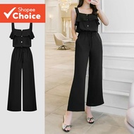 Lace Long Romper with Wide Straps-JRB138P2D054-JRB138P2D054  Seluar jumpsuit panjang renda tali bahu