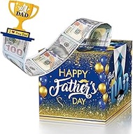 Fathers Day Money Box for Cash Gift Pull, Money Pull Box Gift Best Dad Ever Surprise, Funny Fathers