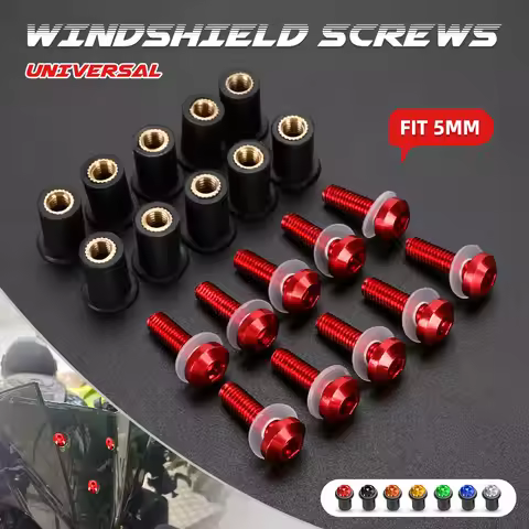 10pcs/Set M5 Windshield Nuts Windscreen Fairing Screw Bolts FOR HONDA RVF400 RVT1000 RVT1000SP2 ST11