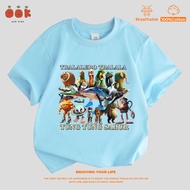 T-shirt Baju Budak Lelaki Anomali Tung Tung Sahur 100% Cotton Cartoon T Shirt Baby Boy Girl Fesyen S