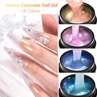 MEET ACROSS Aurora Nail Extension Gel, Quick Build Non-Sticky Shapeable Builder Gel for 3D Nail Art 