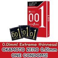 OKAMOTO 0.01mm ZERO ONE CONDOMS Standard and large size 3 pieces