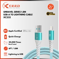 XCEED UNRAVEL SERIES 1.8M USB-A TO L CABLE XC232