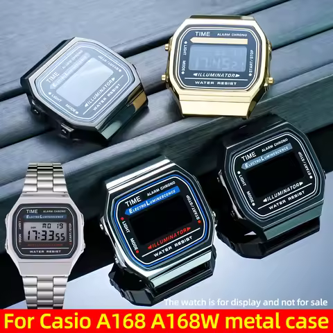 A168 metal case mod kit For Casio electronic watch A168W A168WA-1 Silver Black Gold Stainless steel 