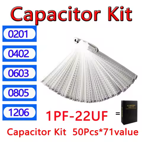 SMD Capacitor kit 0201 0402 0603 0805 1206 smd Capacity package each value*50PCS 820pF 1nf 10nf 100n