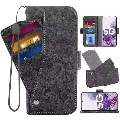 Flip Cover Leather Wallet Case For Samsung Galaxy S21 Ultra 5G S20 FE S10 Plus S10e Lite S9 S8 Activ