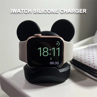 Desktop stand silicone charger Compatible for Apple Watch Series 9 8 7 6 SE 5 4 iWatch 45mm 44mm 42m