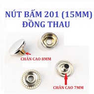 4-component button (cup button) 15mm Leg height 7mm Stainless brass Silver color For leather, thick 