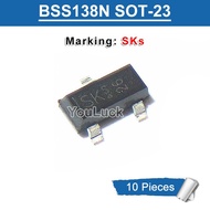 10pcs Original BSS138N BSS138NH6327 Marking SKs SOT-23 230mA/60V N-Channel MOSFET Transistor New