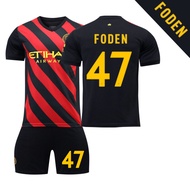 Manchesters Citys F.C.S 2223 Champions League Edition Away No. 9 Harland No. 47 Foden No. 17 De Bruy