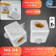 Đui đèn cảm biến chuyển động người Mã D4 cảm biến hồng ngoạiđui xoáy E27 phù hợp bóng từ 1W-40W tiện