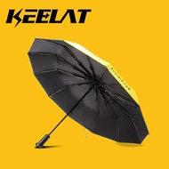 KEELAT Automatic Foldable Umbrella 110cm Diameter Anti UV Protection 12 Rib Bones