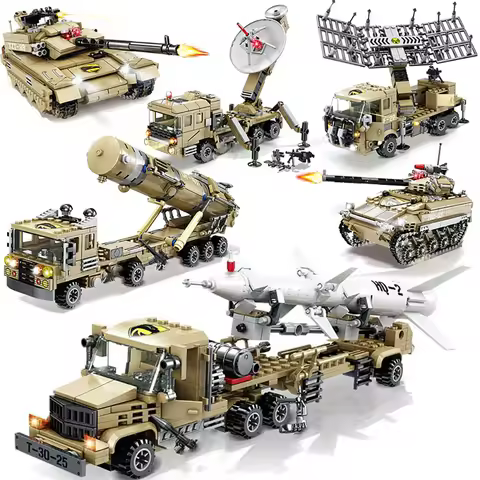 KAZI CN Military vehicle radar Missile Launcher Truck Tank Armour army Model Building Blocks Sets Ed