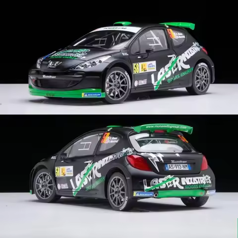 1:18 Scale Peugeot 207 S2000 WRC Rally #58 Diecast Metal Alloy Car Model Racing Vehicle Miniature Co