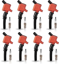 ENA Set of 8 Direct Ignition Coil Pack and Platinum Spark Plug Compatible with Ford Mercury E-150 Gr
