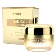 AZURE 24K Gold & Collagen Firming Day Cream - Moisturizing, Illuminating & Lifting | Reduces Wrinkle