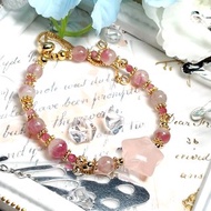 【訂製款 06】櫻花碧璽 粉晶星星 | 同人水晶 DIY設計手鏈