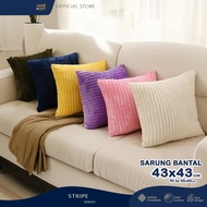 Striped Sofa Cushion Cover 43x43 cm Premium Embossed Striped Cushion Cover PQ