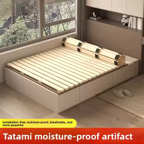 Firm Solid Wood Bed Board Lumbar Support Foldable Tatami Bed Base Breathable Non-Slip Quiet Mattress
