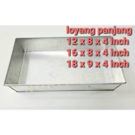 Loyang Petak Panjang Loyang Kek Lapis 8inci 16x8x3.5 inci Loyang Rectangle 12x8x4 18x9x4 inci 16x8x4