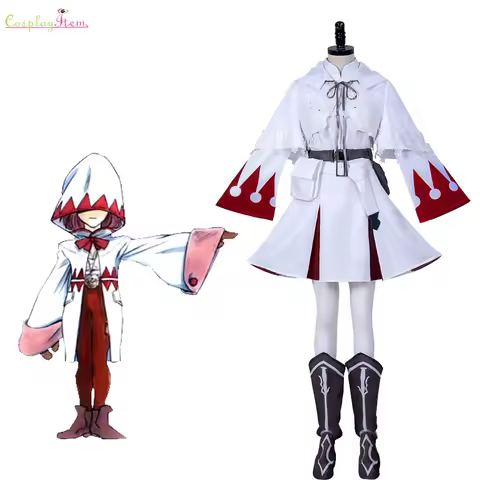 Final Cosplay Fantasy XIV 14 White Mage Costume Battle Suit Shawl Dress Belt Bag Shoe Cover Full Set
