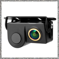 (GJFZ) HD Car Rear View Camera 2 in 1 Parking Radar Detector Sensor Golden Lens Reverse Camera with