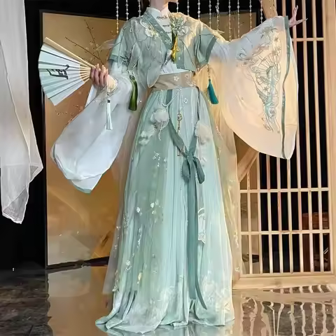 Wind Master Qingxuan Heaven Official's Blessing Cosplay Anime Tian Guan Ci Fu Hanfu Cyan Birdie Cos 