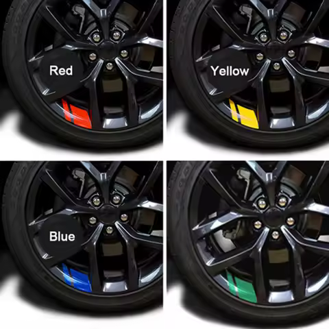 6Pcs Reflective Car Wheel Rim Vinyl Stickers Hash Mark Stripe Racing Wheel Hub Decals for Size 18" -